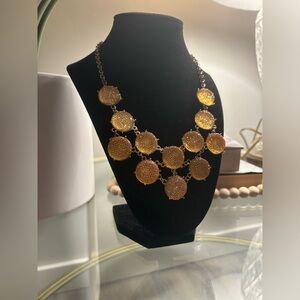 Zara Sparkly Gold Bib Style Necklace